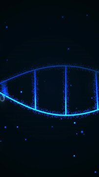 Animation of medical data processing and processor socket over dark background