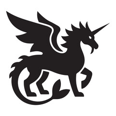 Winged unicorn mythical creature silhouette pegasus