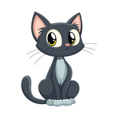 Two cartoon cats, one brown and one orange, are sitting side-by-side