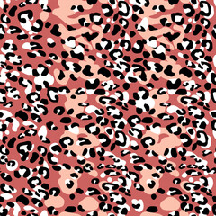 Abstract modern leopard seamless pattern. Animals trendy background. Color decorative vector stock illustration for print, card, postcard, fabric, textile. Modern ornament of stylized skin.