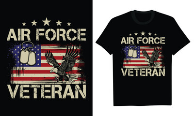Air Force Veteran - Veteran T Shirt Design, Celebrate Service With Powerful Veteran Illustrations