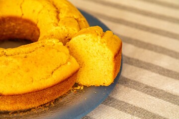 Traditional cornmeal cake with fennel seeds, typical of June festivals in Brazil