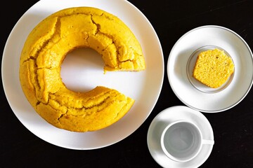 Traditional cornmeal cake with fennel seeds, typical of June festivals in Brazil