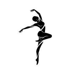 Fototapeta premium Minimalist Abstract Dancing Figure Illustration