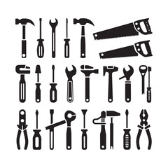 Various Hand Tools Collection hammer screwdriver