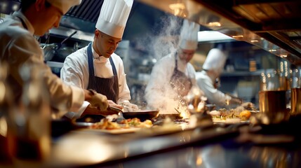 Chef preparing food in a restaurant