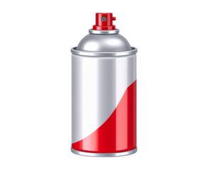 Graffiti spray can, transparent background.