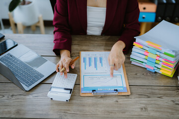 Auditor business woman Business Documents checking searching document legal prepare paperwork or...