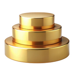 3d golden podium isolated on transparent background