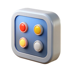 Button ui design mockup interface element app icon color round shape 3d render illustration design