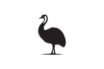 Fototapeta premium A Emu bird, silhouette with a simple, understated design set against a white background 