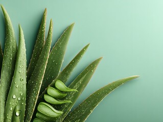 Pastel Botanical Aloe Vera Slice Motif

