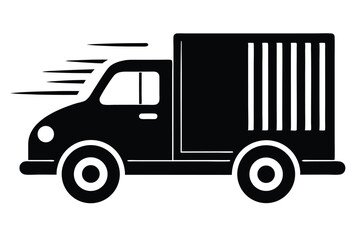 Speedy Delivery Truck Icon Fast Shipping, Logistics, and Transportation Concept Illustration