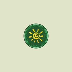 Embrace the essence of nature with our sun logo on a vibrant green circle. Radiate positivity and eco-friendly vibes for your brand.