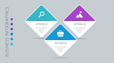 Horizontal progress bar featuring 3 arrow-shaped elements, symbolizing three six stages of business strategy and progression. Clean timeline infographic design template. Vector for presentation