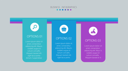 Horizontal progress bar featuring 3 arrow-shaped elements, symbolizing three six stages of business strategy and progression. Clean timeline infographic design template. Vector for presentation