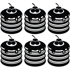 Cherry Cake Dessert Silhouettes