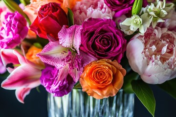 Charming Vibrant Bouquet of Fresh Roses