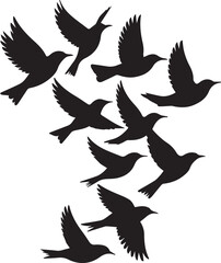 Obraz premium Birds Silhouette Vector Illustration