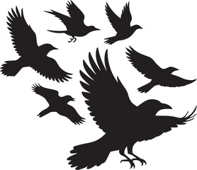 Obraz premium Birds Silhouette Vector Illustration