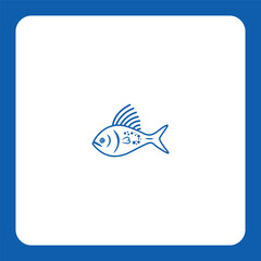 Modern linear fish logo — ideal for seafood packaging, restaurants, or fishing-related businesses.
