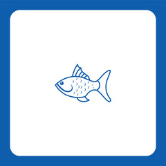 Modern linear fish logo — ideal for seafood packaging, restaurants, or fishing-related businesses.