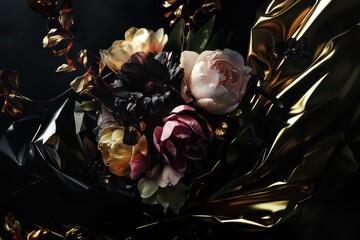 Orchid Bouquet with Vibrant Hues. Floral Bouquet Background