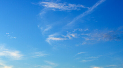 White clouds in blue sky
