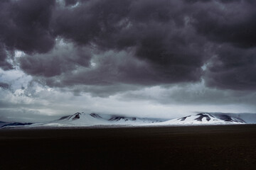 storm clouds over the mountains