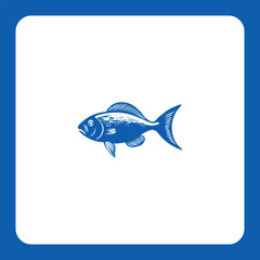 Modern linear fish logo — ideal for seafood packaging, restaurants, or fishing-related businesses.