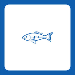 Modern linear fish logo — ideal for seafood packaging, restaurants, or fishing-related businesses.