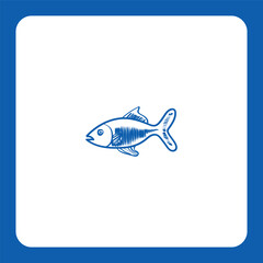Modern linear fish logo — ideal for seafood packaging, restaurants, or fishing-related businesses.