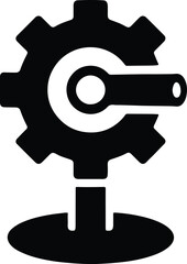 Silhouette cogwheel wrench machine engineering industry vector Illustrator