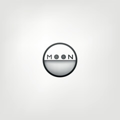 Elegant lunar logo with MOON typography and soft pink-black gradient — perfect for space, sci-fi or night-themed branding.