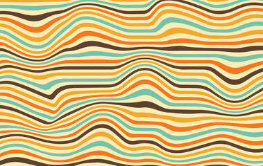 Colorful Retro Wavy Striped Design