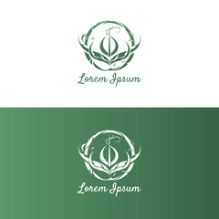 A logo with a stylized branch of a medicinal plant suggests health, wellness, and natural remedies. It would be fitting for a business in the alternative medicine or herbal supplement industry.