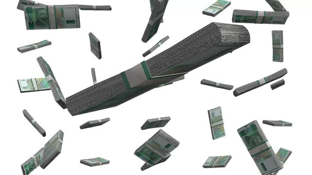 Explore the world of Bulgarian lev with falling banknotes in action