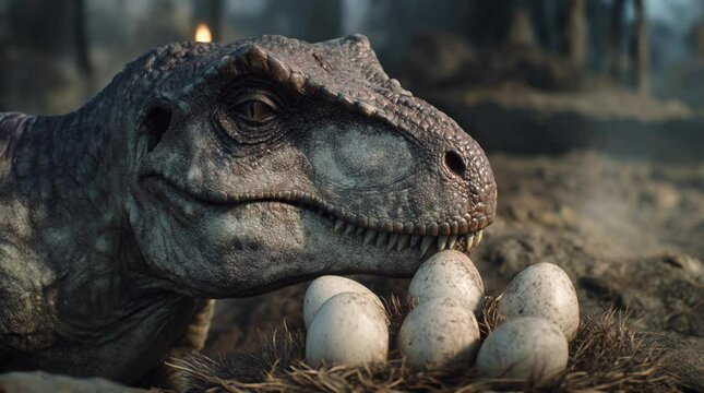 T-rex Tyrannosaurus r extinct prehistoric animals dinosaur with egg jurassic Extinct prehistoric animal