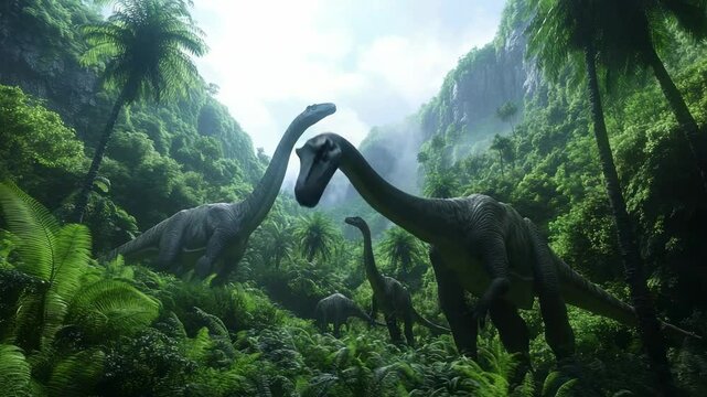 brachiosaurus herbivore dinosaur eating leaves jurassic Extinct prehistoric animal