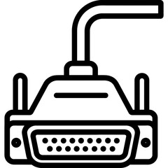 Obraz premium Parallel port cable outline icon vector