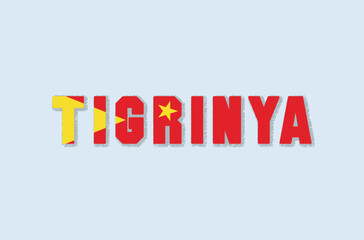 Bold Tigrinya language logo with flag integration — perfect for cultural, linguistic, or identity-focused projects.