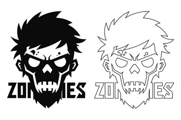 Zombie head graphic