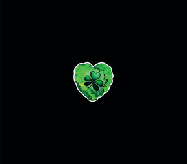 Charming clover heart — a lucky, nature-inspired logo ideal for eco-friendly, wellness, or spiritual brands.