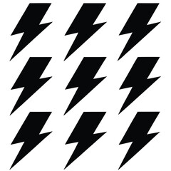 Black Lightning Bolt Icon Pack