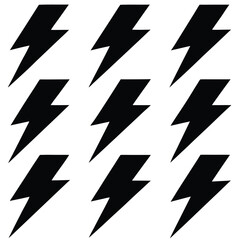 Black Lightning Bolt Icon Pack