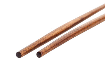 Wooden chopsticks isolated, authentic, traditional Asian food utensils