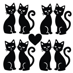 Black Cat Love & Romance Silhouettes