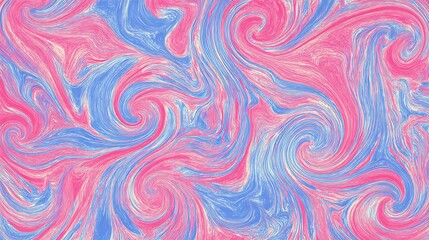 Obraz premium Abstract swirling paint patterns in pink and blue