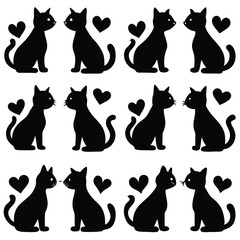 Black Cat Love & Romance Silhouettes