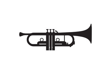 Obraz premium a trumpet silhouette with a simple, understated design set against a white background 